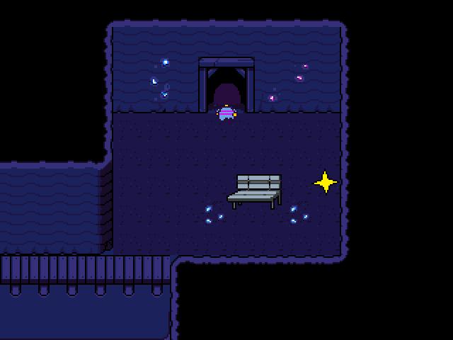 Glenn walks towards the exit of the secret room.