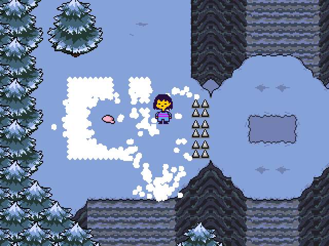 A whoopie cushion hidden under a pile of snow where the map to solve the puzzle would usually be.